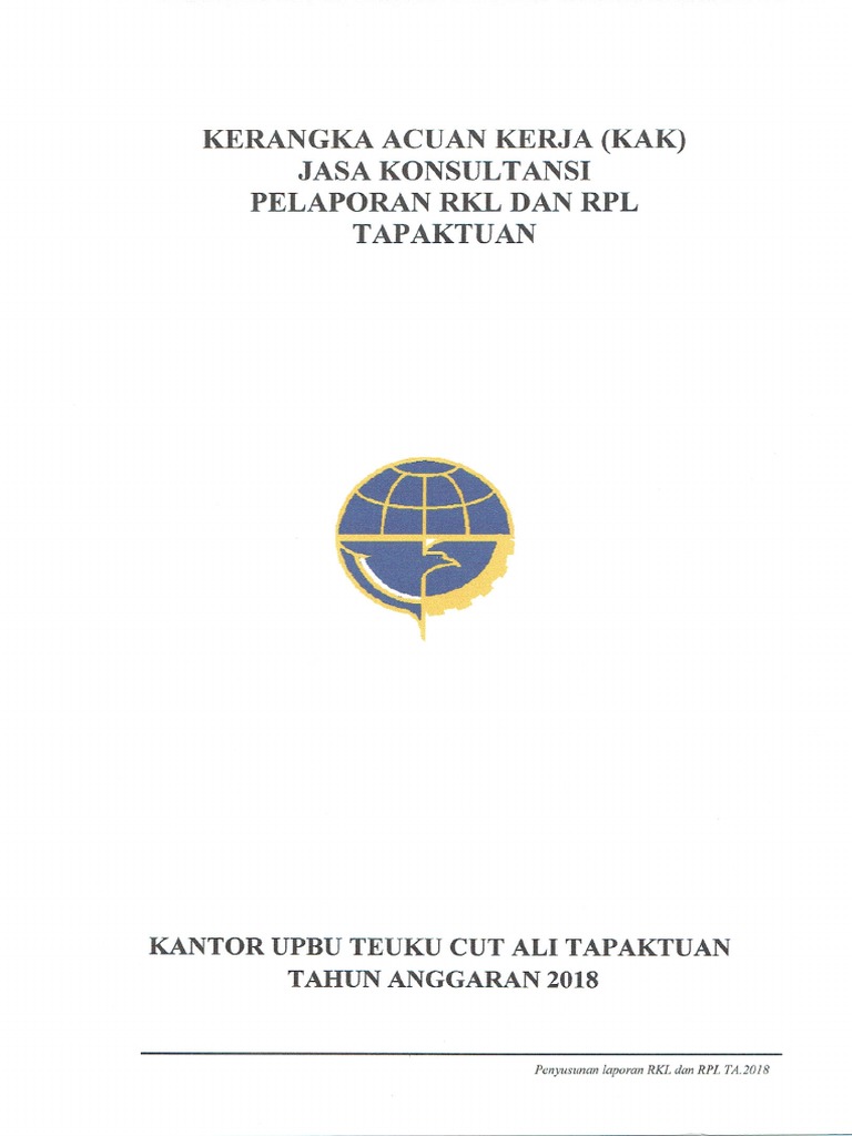 Kak Kontrak Jasa Konsultansi Pekerjaan RKL Dan RPL | PDF
