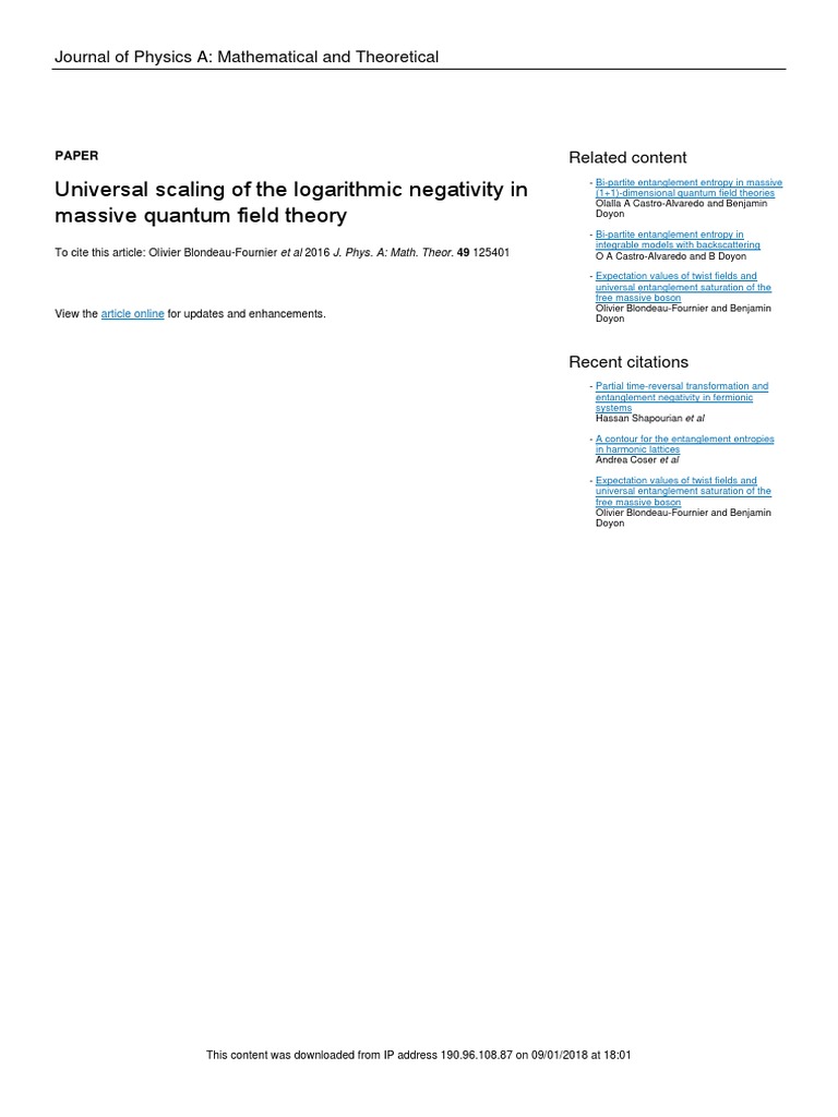 Blondeau-Fournier 2016 J. Phys. A Math. Theor. 49 125401 | PDF ...