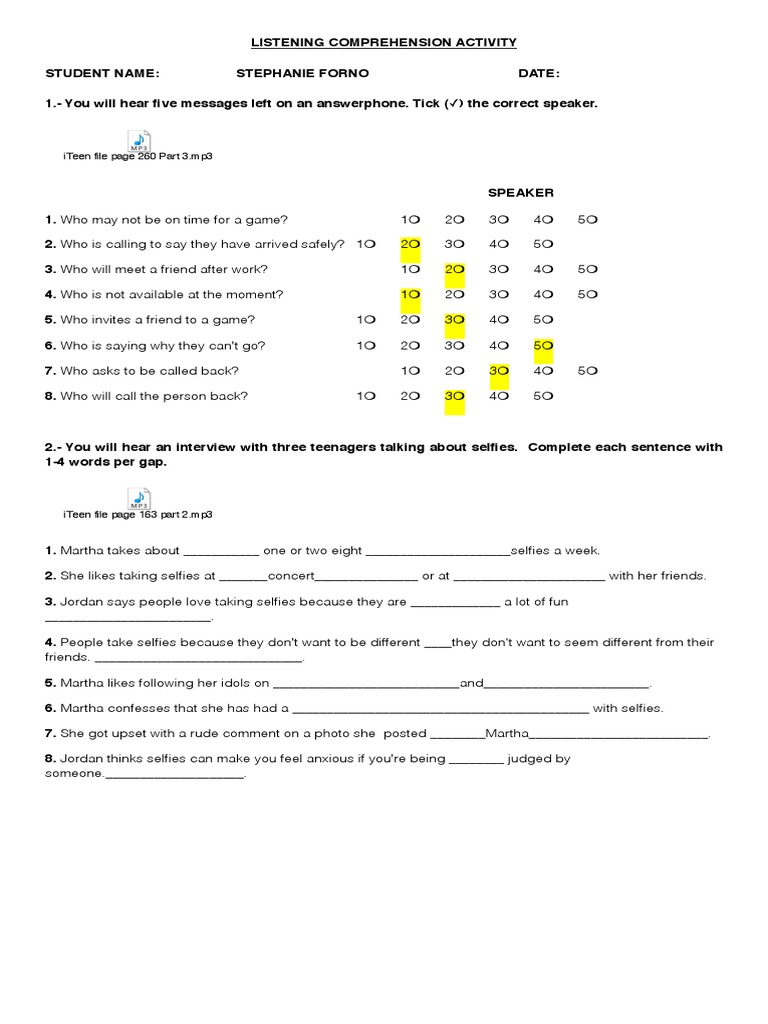 Listening 1 PDF | PDF