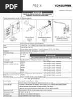 Von Duprin PS914 Power Supply Installation Instructions 106443