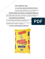 DETERGENTE POLVO SAPOLIO 15kg PDF