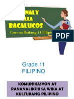 INTRO GRADE 11 TOPICS Mahahalagang Paunawa Paalala