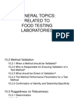 General Topics: Related To Food Testing Laboratories