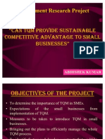 MRP Presentation on "CAN TQM SUSTAIN COMPETITIVE ADVANTAGE TO SMALL AND MEDIUM ENTERPRISES"