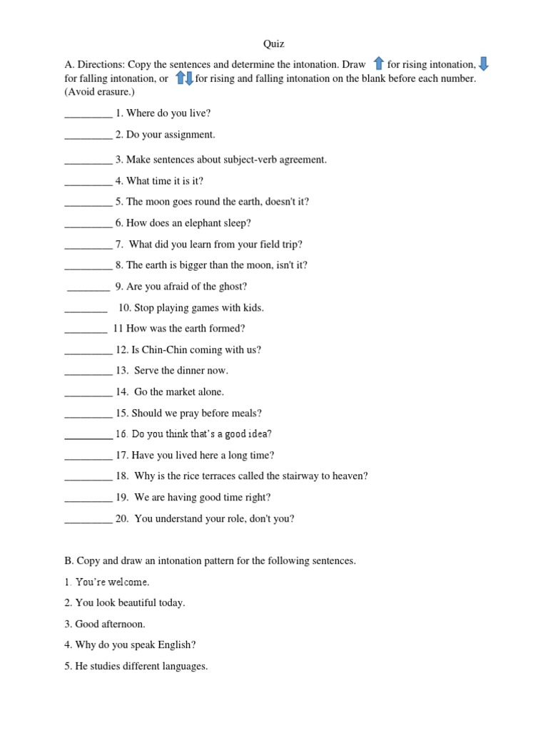 Quiz Rising And Falling Intonation Communication Human Communication