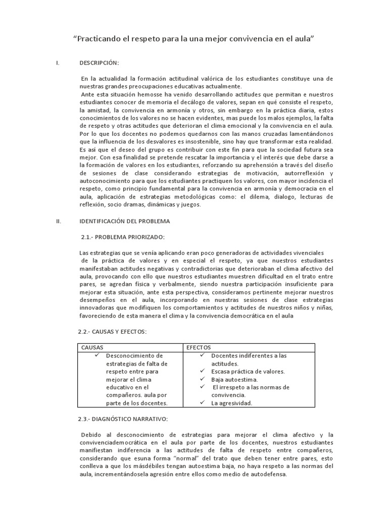 Fomentando el Respeto en el Aula | PDF | Salón de clases | Familia
