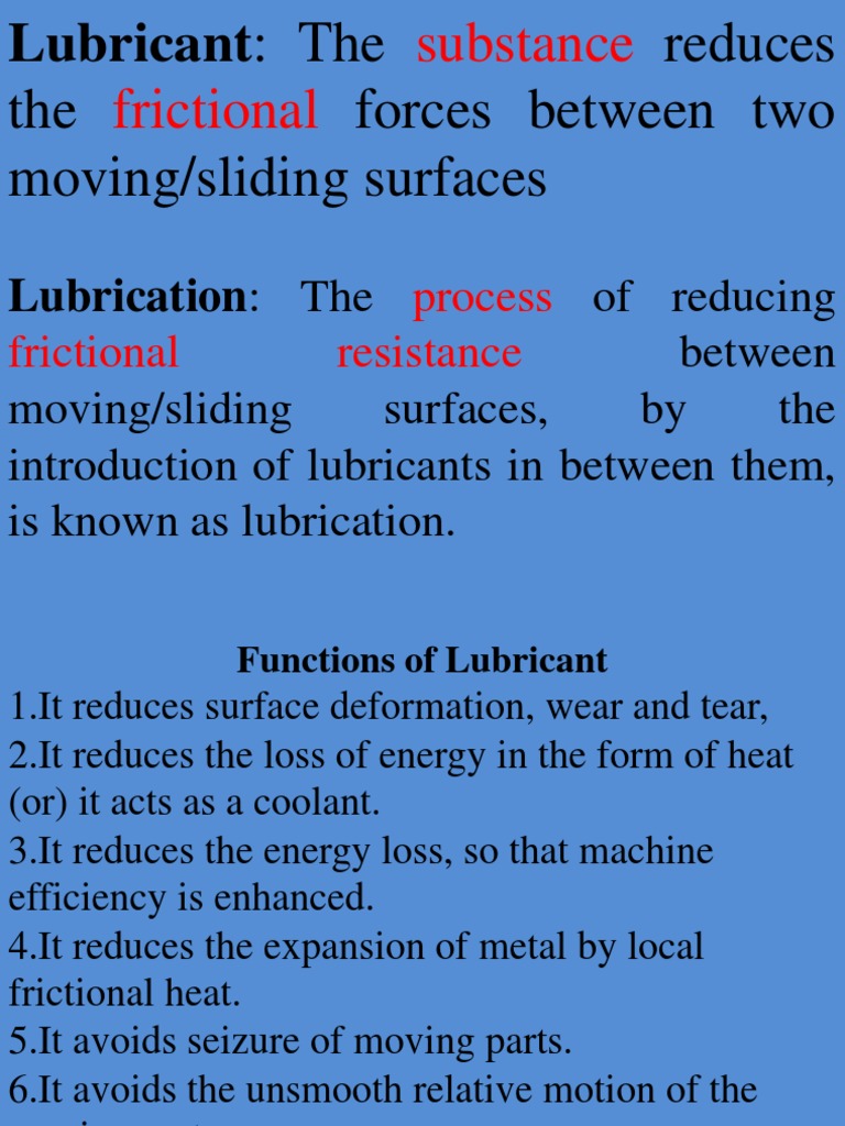 Substance Frictional Lubricant The PDF Lubricant Petroleum