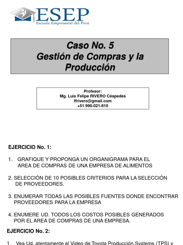 Caso #5 - Gestion de Compras y Producción | PDF