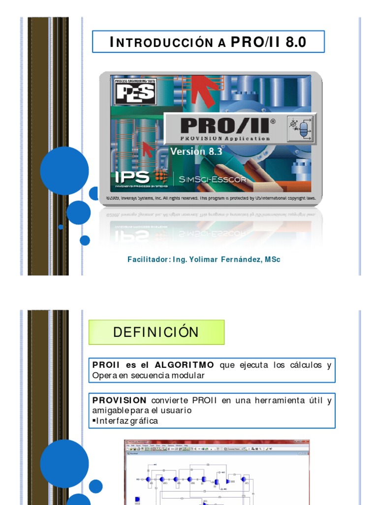 Guía de Uso de PRO/II 8.0: Interfaz y Funciones | PDF | Programa de ...