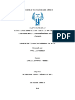 Informe de Valoración Mederos s.a. de c.V.