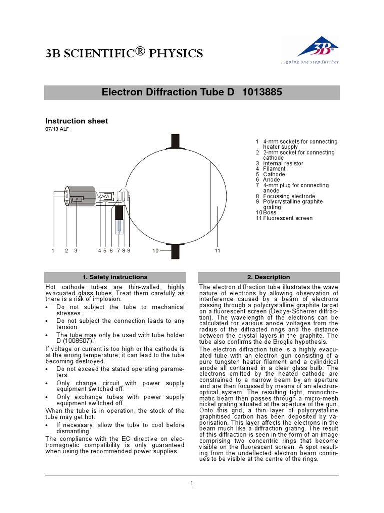 Electron Diffraction Tube PDF Vacuum Tube Cathode