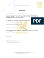 Certificado Manipulacion de Alimentos