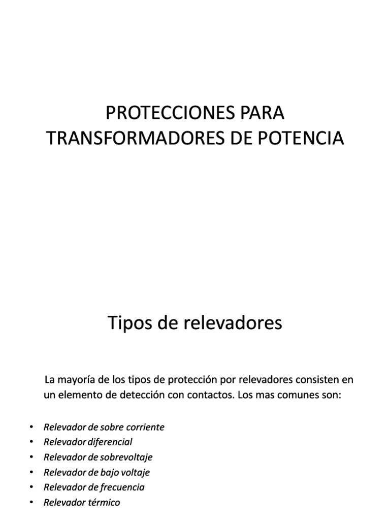Protecciones para Transformadores de Potencia | PDF | Transformador