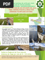 Perspectiva en El Riego Por Gravedad Tecnificado en Puno Yesss