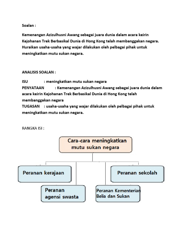 usaha usaha melahirkan atlet bertaraf antarabangsa