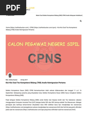 32 Contoh Soal Cat Imigrasi Kumpulan Contoh Soal