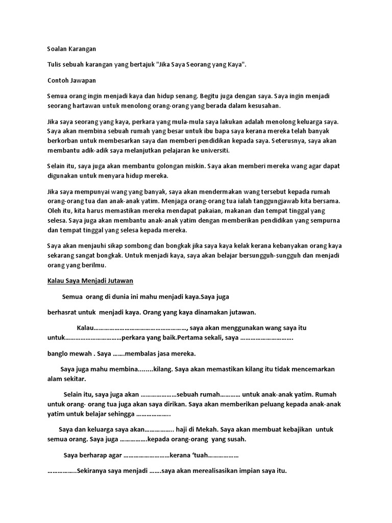 Contoh Karangan Upsr Pdf