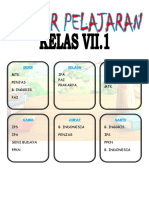 Jadwal Pelajaran Mingguan Sekolah