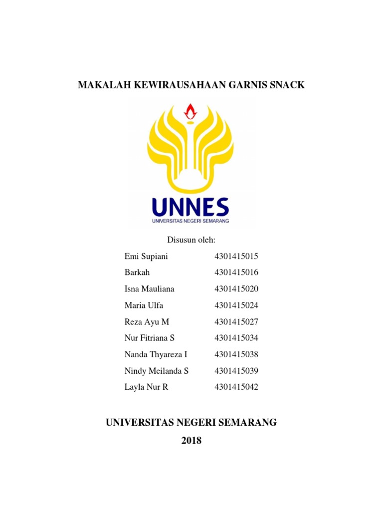 Makalah Kewirausahaan Makanan Ringan Contoh Makalah