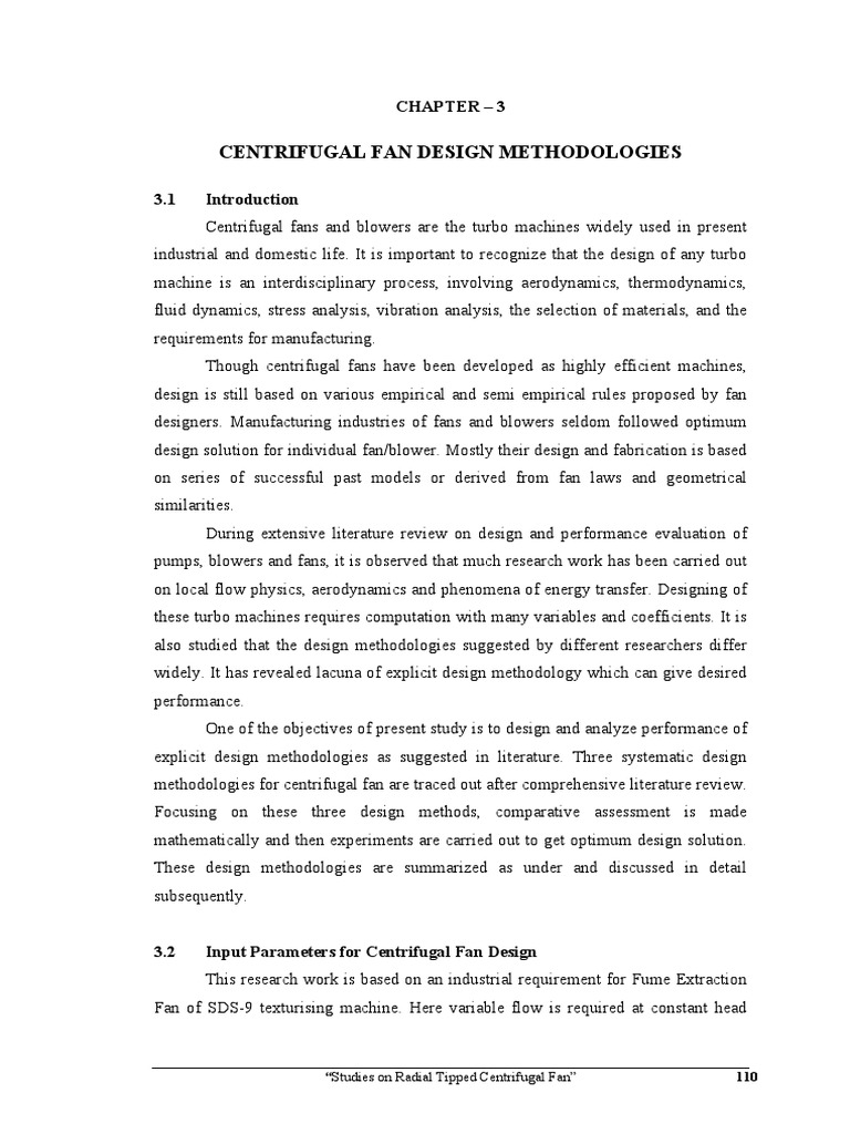 Radial Tipped Centrifugal Fan Design | PDF | Gas Technologies ...