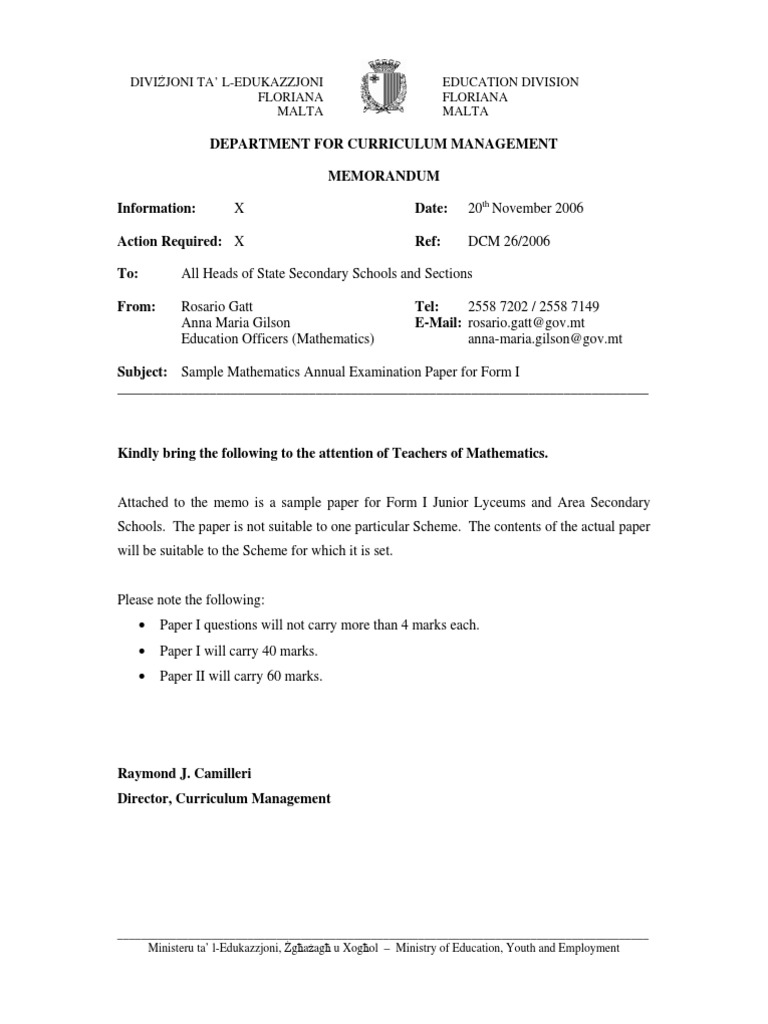 Test Paper Form 1 Math  Triangle  Geometry