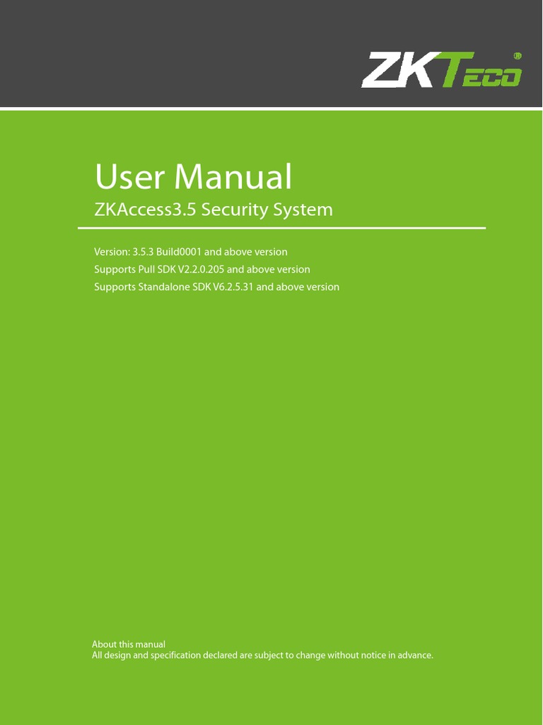 ZKAccess3.5 Security System User Manual V3.1.1 PDF Download Free PDF Access Control Ip Address