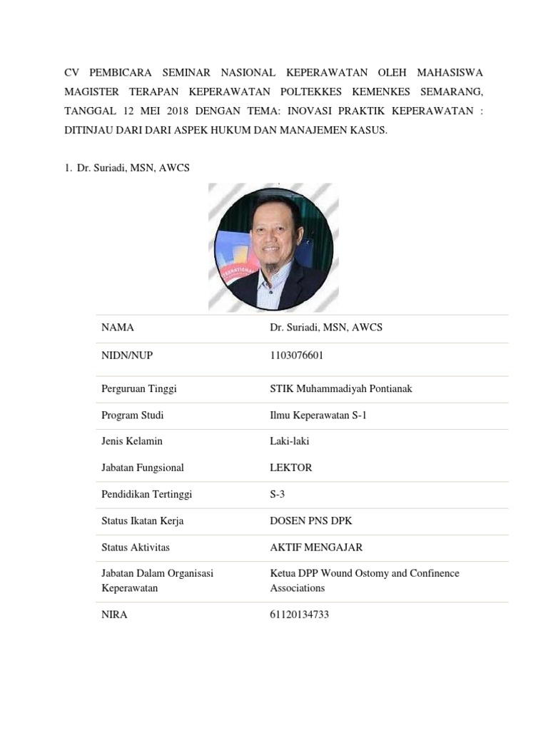 Cv Pemateri Seminar Doc Naik Kelas