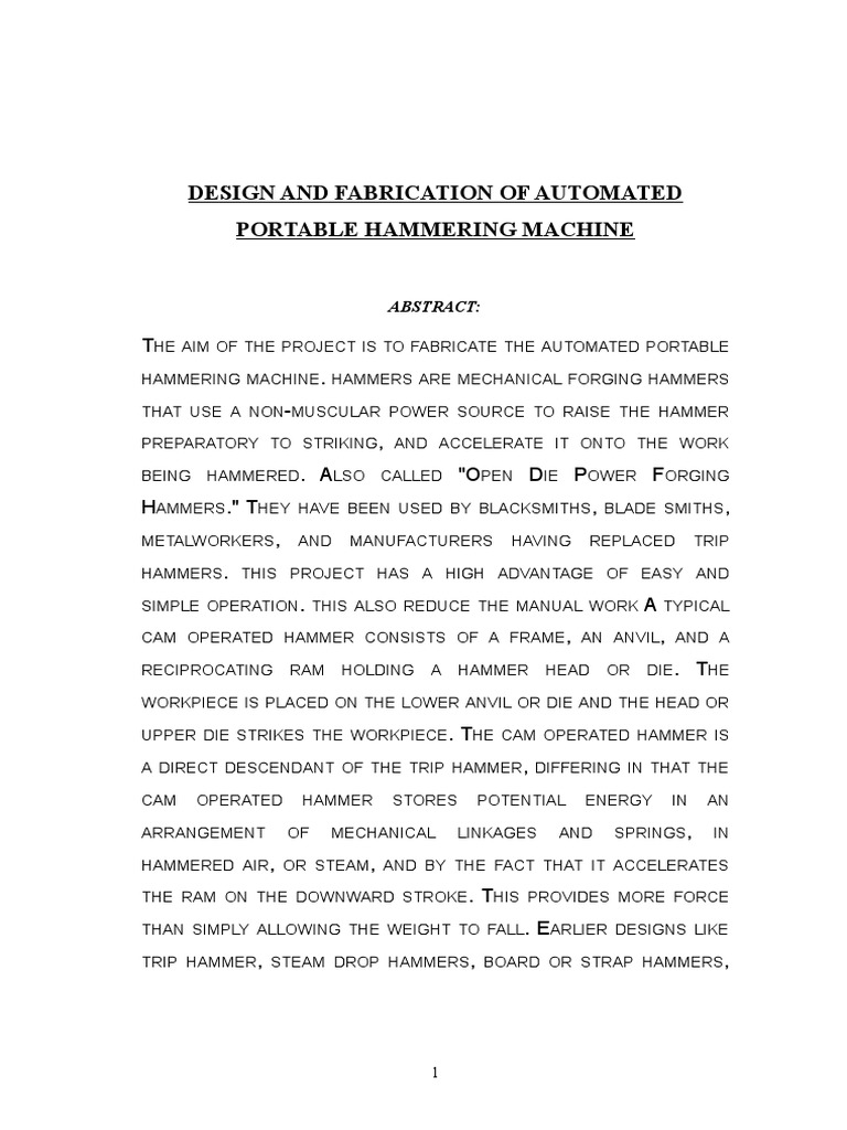 Automatic Hammer Rep PDF Sheet Metal