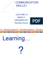 Pel101-Communication Skills-I: Lecture-10 WEEK-5 Designed by Ruchika Verma, 13422