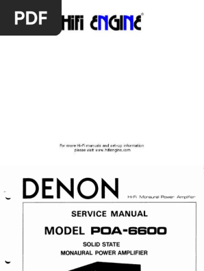 Hfe Denon Poa-6600 Service
