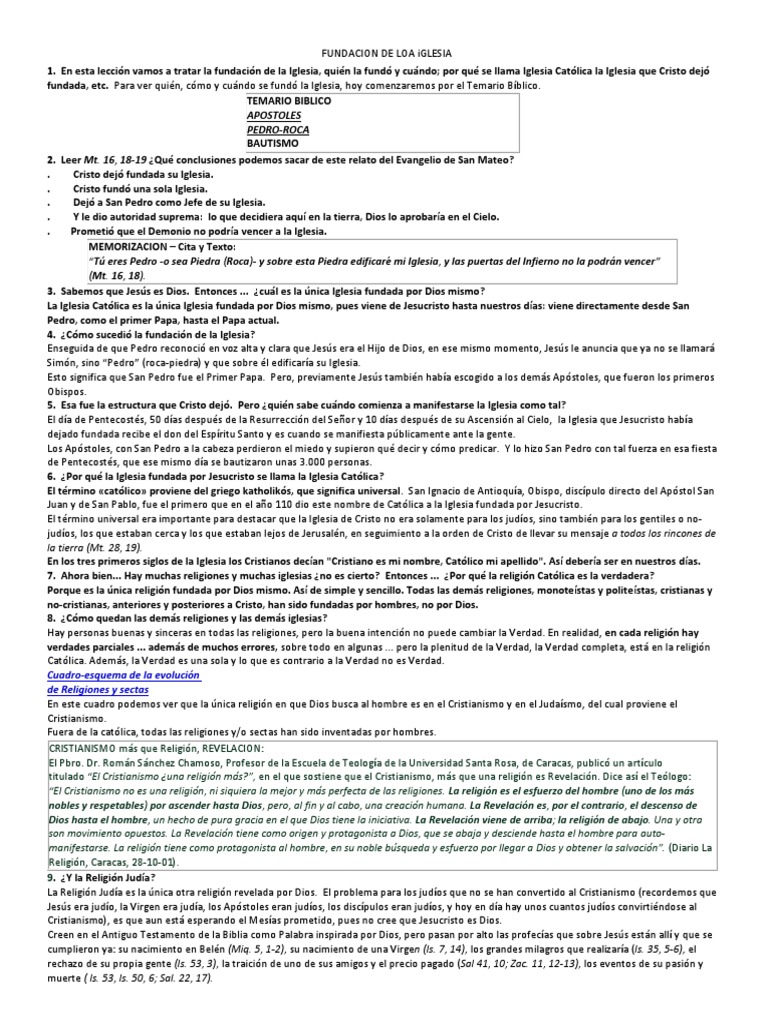 Fundación de la Iglesia Católica | PDF | Cristo (título) | obispo