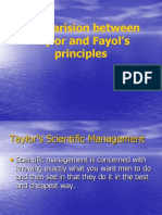 Comparision Between Taylor and Fayol - S Principles