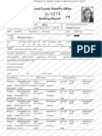 Booking Sheet From Elise Mizrachi Arrest in Broward County