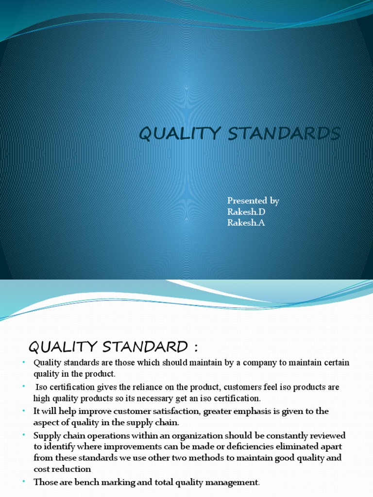 Overview of Quality Standards and ISO | PDF | International ...