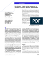 Development and Validation of a Screening Instrument for Bipolar Spectrum Disosder - The Mood Disorder Questionnaire