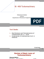 ME-458 Turbomachinery: Review of Basic Laws and Design Aspects