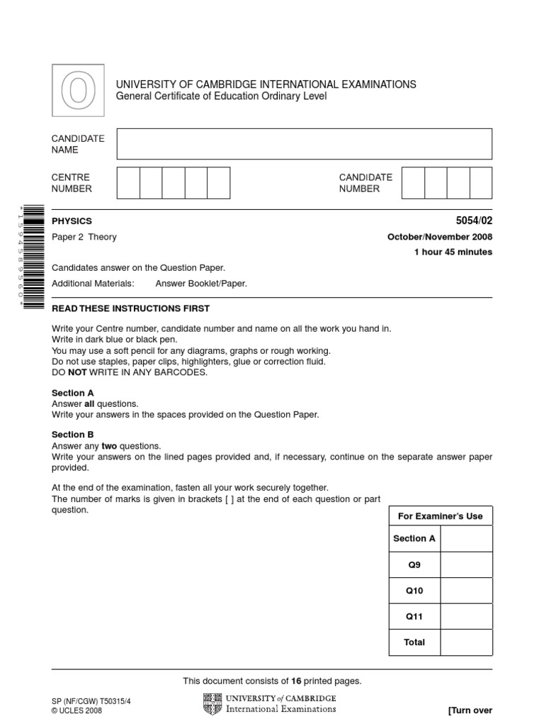 5054 w08 QP 2 PDF Incandescent Light Bulb Sound