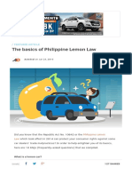 The Basics of Philippine Lemon Law: / Featured Article