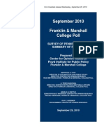 September 2010 Franklin & Marshall College Poll: Survey of Pennsylvanians Summary of Findings