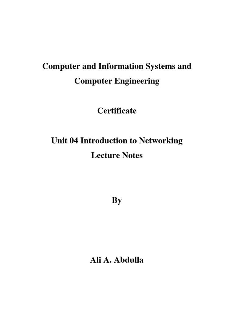 Introduction To Networking Notes | PDF | Osi Model | Computer Network