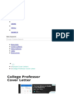 College Professor Cover Letter Sample