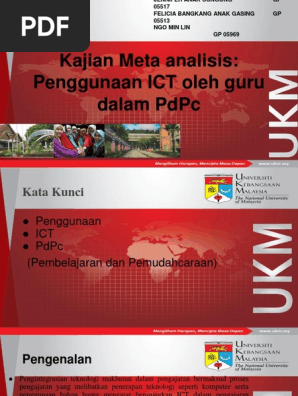 Kajian Meta Analisis Penggunaan Ict Oleh Guru Dalam Pdp Bahasa Melayu 1 Pdf
