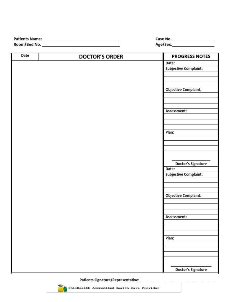 Doctors Order Form