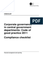 Corporate Governance in Central Government Departments: Code of Good Practice 2011 Compliance Checklist