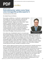 ConJur - Guia Elementar Sobre Como Fazer Uma Monografia Jurídica (Parte 1)