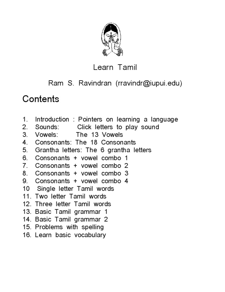 Learn Tamil: A Comprehensive Guide | PDF | Foreign Language Studies