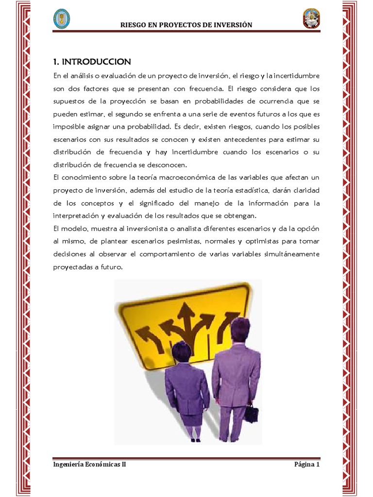 Análisis de Riesgo en Proyectos de Inversión | PDF | Toma de decisiones ...