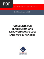 Guidelines For Transfusion and Immunohaematology Laboratory Practice