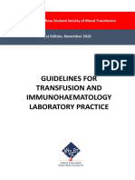 Guidelines For Transfusion and Immunohaematology Laboratory Practice