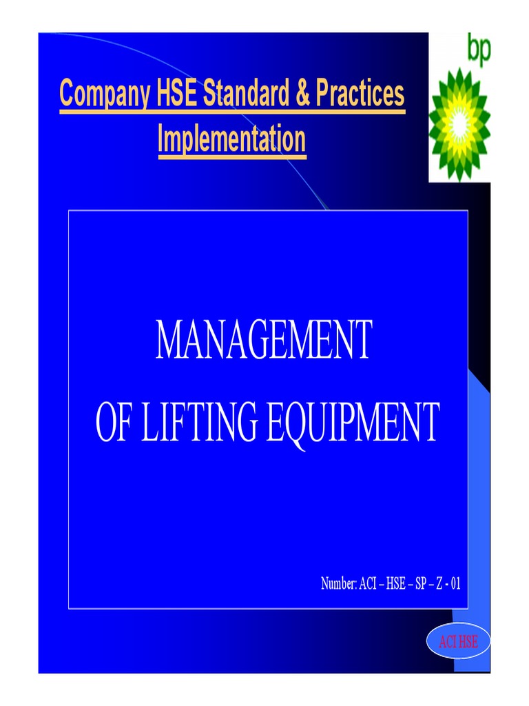 Management of Lifting Equipment Part1 PDF